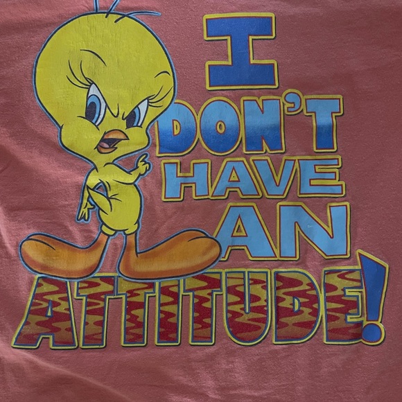 Vintage 90’s Looney Tunes Tweety Bird Oversized V-Neck T-Shirt: Large:Streetwear - Picture 3 of 5